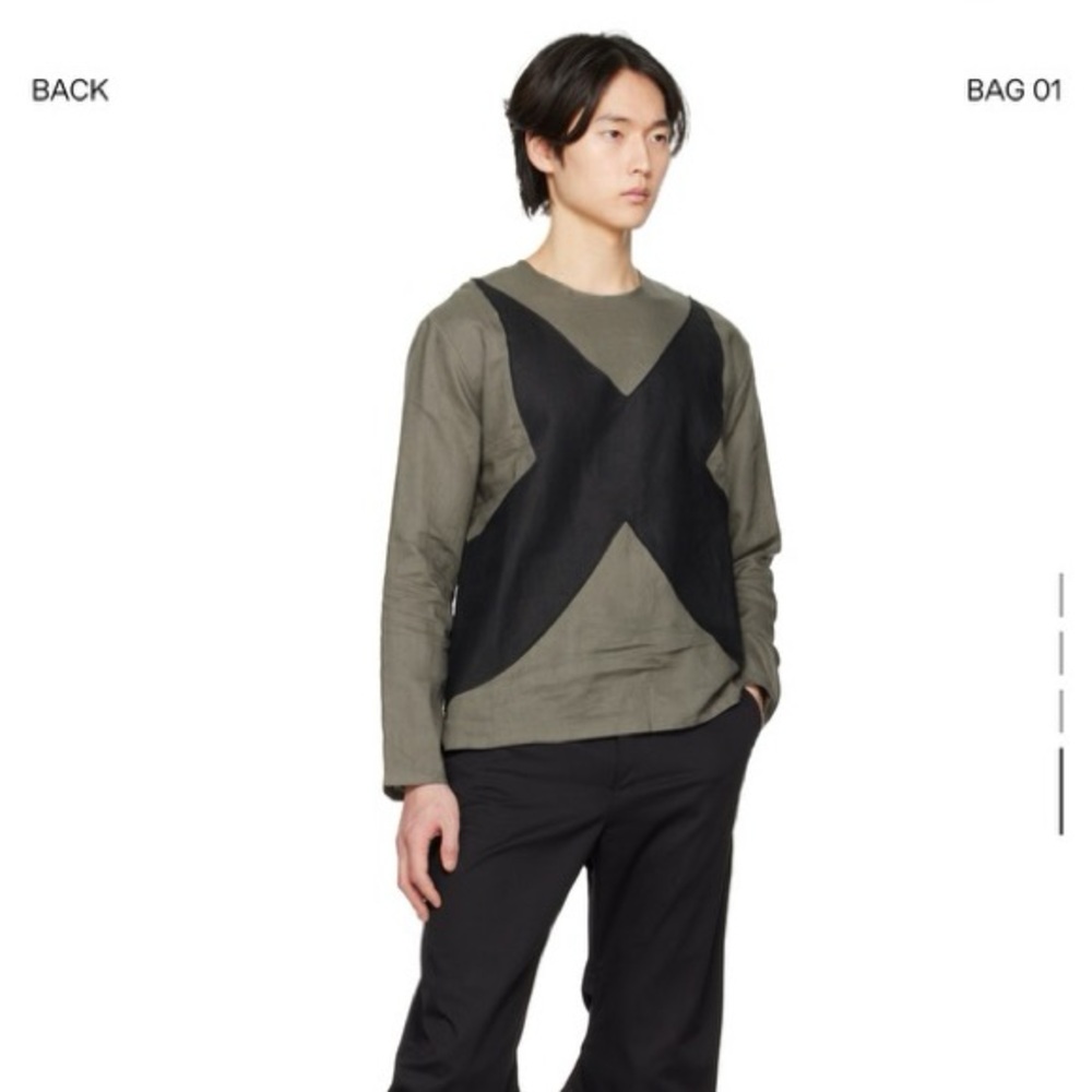 Strongthe Gray linen SSENSE Exclusive Green Paneled Baby Long Sleeve T-Shirt